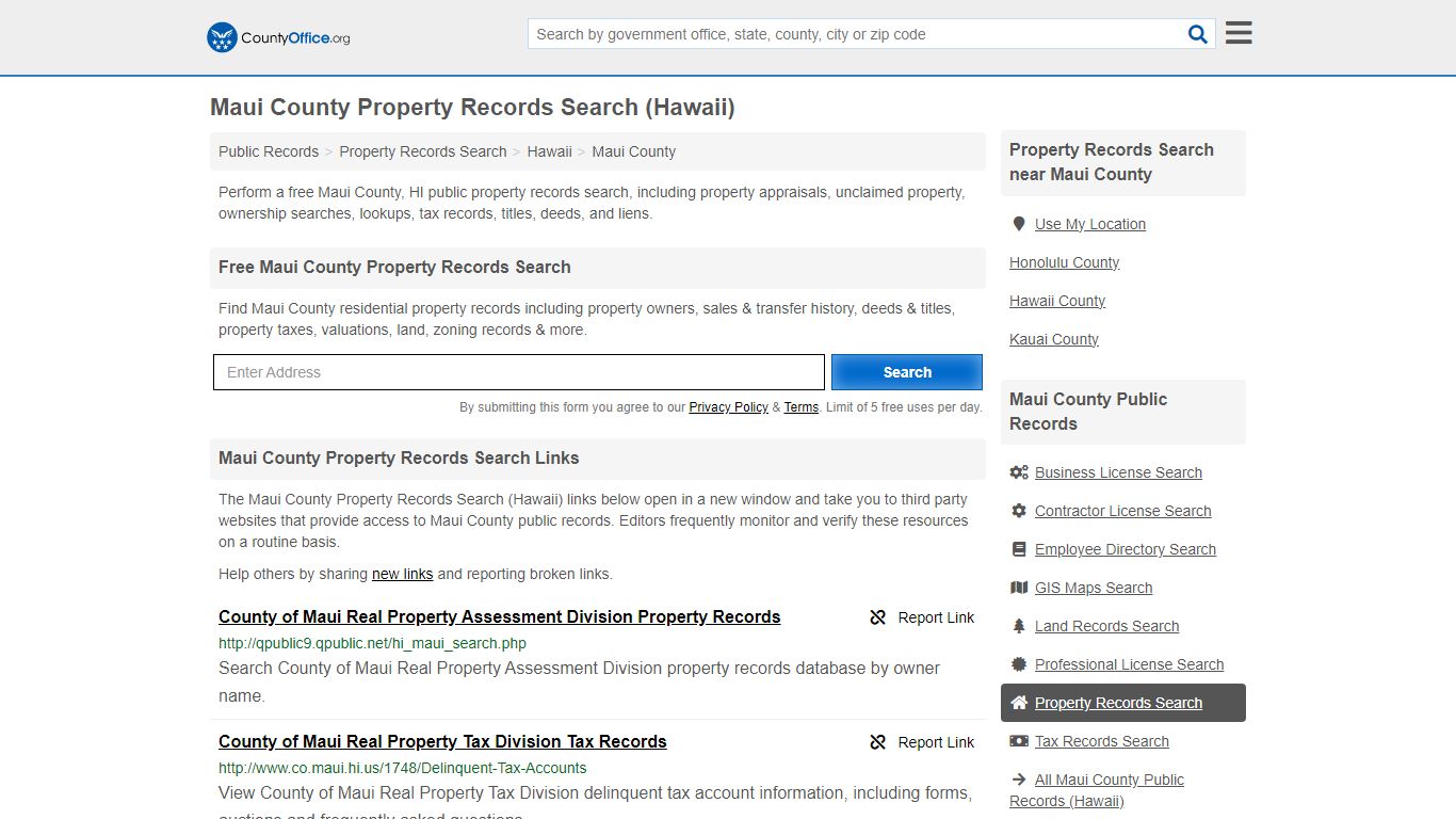 Maui County Property Records Search (Hawaii) - County Office